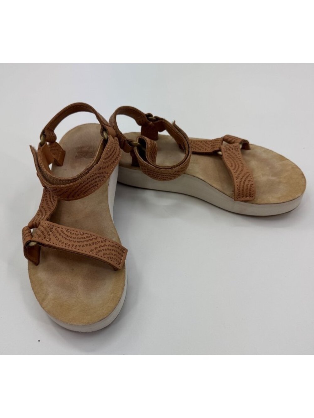 Teva Womens Size 5 Leather Midform Universal Geometric Strap Sandals Comfort Wal